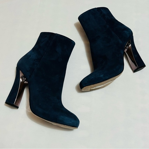 Karl Lagerfeld Shoes - Karl Lagerfeld Paris Charliz Navy Suede Ankle Boots